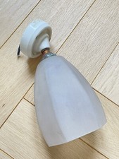 Ancienne Applique en Porcelaine avec Tulipe en verre givré - Art Déco