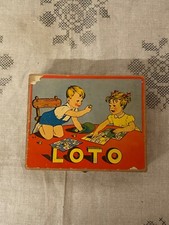 Ancien jeu de société loto pion et carton de jeu présent juste fermeture casser
