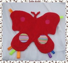 Doudou Plat Papillon Rouge