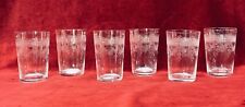 SAINT LOUIS PAPIN 6 FLAT TUMBLER CRYSTAL GLASSES 6 VERRE GOBELET CRISTAL GRAVE B