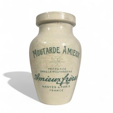 Pot à moutarde Amieux Frères Nantes PAris Fin XIXe faience Sarreguemines signé