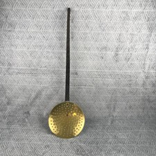 Cuillère perforée ustensile de cuisine traditionnel manche long écumeur laiton
