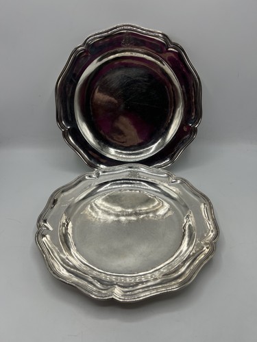 Paire plats ronds argent - plats,