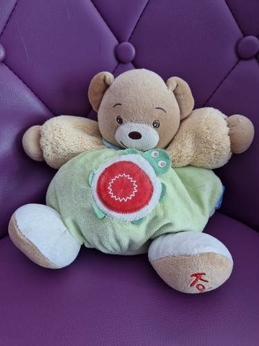 Doudou boule ours beige orange - ours,