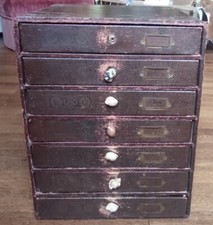 Ancien Petit Meuble De Mercerie/Thiriez Cartier Bresson/meuble de métier ancien/