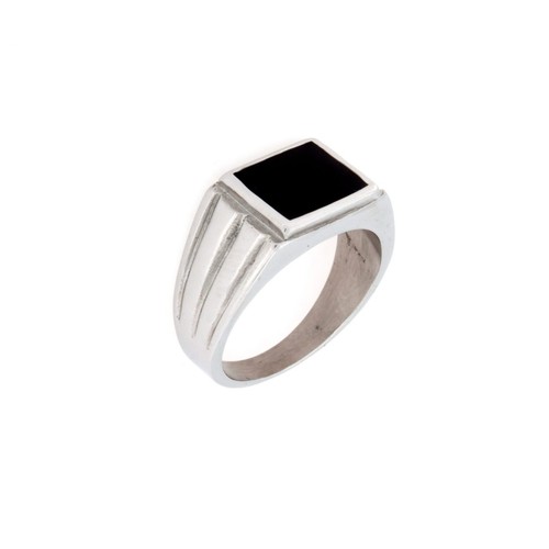 Bague rectangulaire acier - bague, en