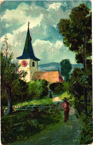 Rural church landscape man - church,