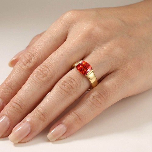 Bague péridot carré orangé - péridot,
