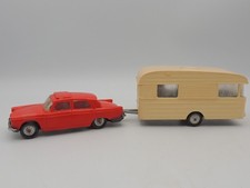 Norev Plastique Vintage - 404 Peugeot + Caravane - Norev Miniature France 1/43