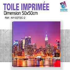 50x50cm - TOILE IMPRIMEE- TABLEAU DECORATION MURALE- NEW YORK-NY-02T2C-2