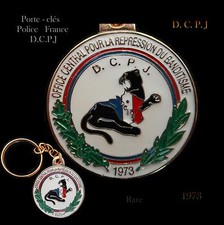 Insigne-Porte-clés  POLICE D.C.PJ.-France- pour collection-1973-rare