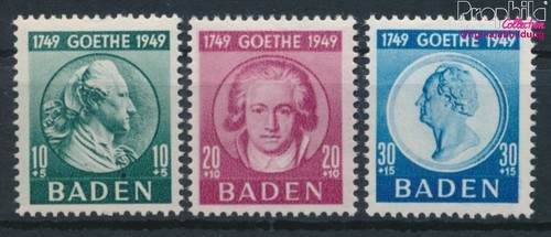 Timbres franz zone baden 1949 - franz.,