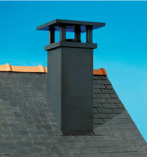 Sortie de toit Tradinov pente 64 à 73% Ø230 Clas Noir lisse POUJOULAT TCP