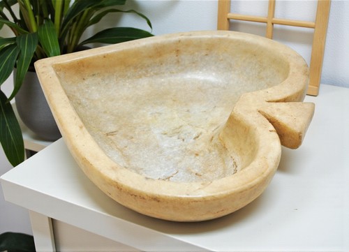 Bol rond marbre blanc - bol,