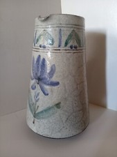 Grand Pichet Céramique Le Murrier Gustave Reynaud Vallauris fleurs