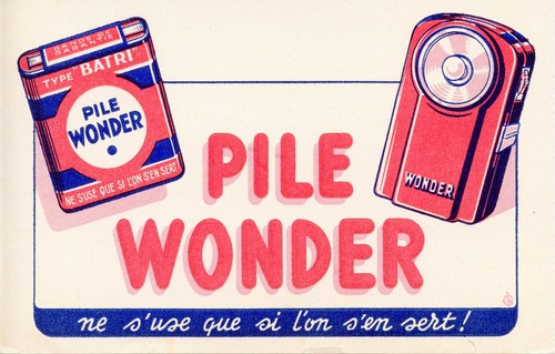 Buvard publicitaire pile - /, //