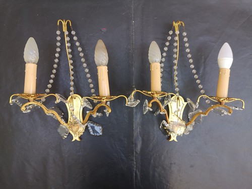 Paire applique lampe pampilles