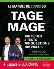 Le Manuel de Cours du TAGE MAGE – 3 tests blancs + 200 fiches de cours + 700 que