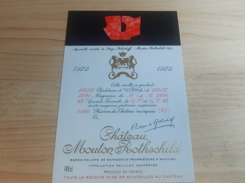 étiquette vin chateau mouton - étiquette,