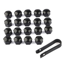 20pcs 17mm Noir Auto Moyeu Vis Cache Boulon Jantes Voiture Ecrou de Roue Bouchon