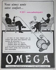 PUBLICITE OMEGA MONTRE BRACELET GOUSSET FEMME HOMME DE 1913 FRENCH AD ART DECO