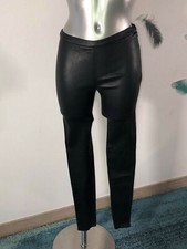 legging cuir agneau bleu