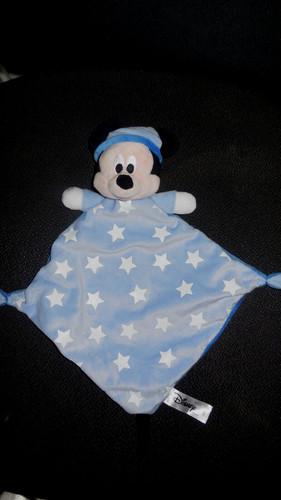 Doudou plat mickey bleu - doudou,
