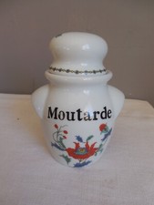 POT A MOUTARDE EN PORCELAINE DE PARIS décor Pavot