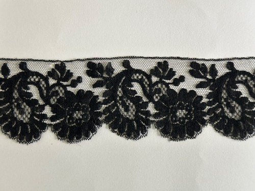 Ancienne dentelle noire calais - dentelle,