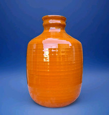 Grand Vase Céramique Italy Orange Vintage Déco Design 28,5cm 