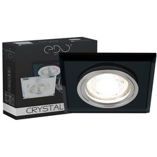 Spot encastrable en verre CRYSTAL | Noir | GU10 | IP20 | Carré EDO  LOT DE 6