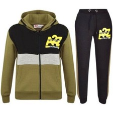 Enfants Jogging Costume Garçons Filles Designer Survêtements Zippé Haut Bas 7-13