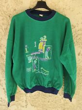 Sweat vintage années 80 INTERNATIONAL GOLF TROPHY made in France vert 4 L