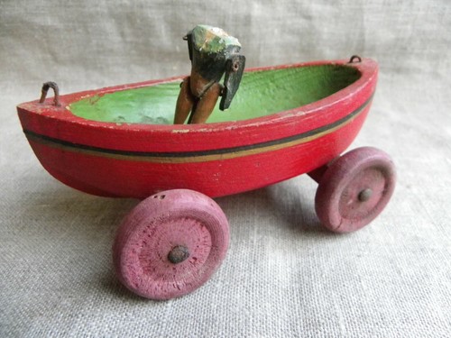 Ancien bateau canot bois - ancien,