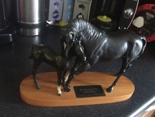 Beswick black horse and foal