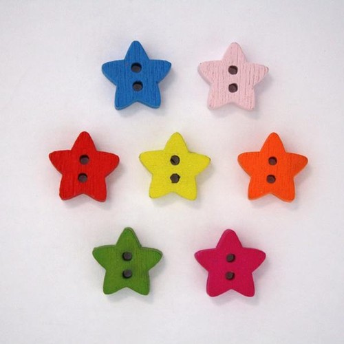 Boutons bois fantaisie - boutons,