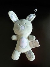 R4. DOUDOU PELUCHE TOUT COMPTE FAIT LAPIN VERT BLANC ETOILES NEUF