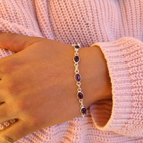 Genuine amethyst bracelet 925 - amethyst,