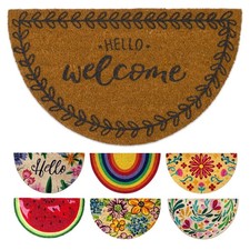Paillasson Exterieur Entree Demi Lune - Hello Welcome - 40x70 cm - Tapis Entr...