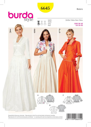 Burda 6645 patron couture - burda,