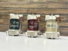 Lot de 3 lampes de navire anciennes - luminaire électrique en aluminium...