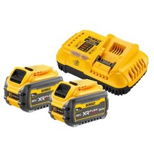 Pack 2 batteries XR FLEXVOLT 18V/54V 9Ah/3 Ah Li-Ion + chargeur rapide DEWALT