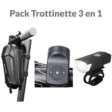 Pack Trottinette Scooter Sacoche Sac Wildman Feux Avant Led Klaxon  3 en 1 Neufs