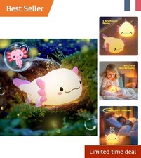 Veilleuse Axolotl en Silicone Rechargeable pour Enfants - Douce Lumière Nocturne