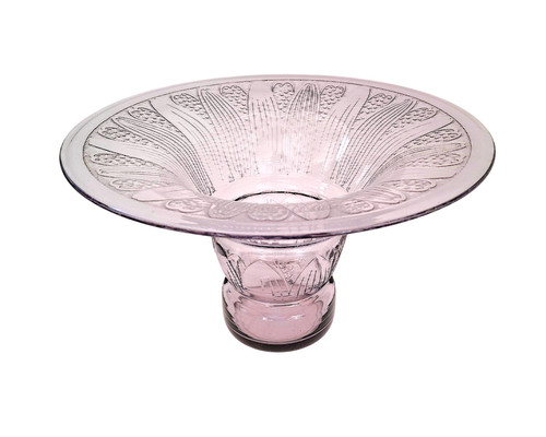 Grand vase corolle gravé