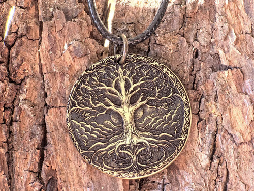 Pendentif yggdrasil laiton - pendentif,
