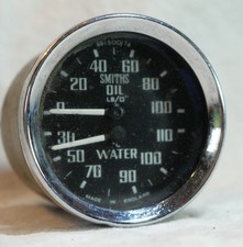 AUTOMOBILIA  Jauge SMITH température OIL et WATER MG MGB HEALEY AMF25JAU01