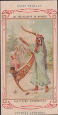 CHROMO ANCIEN CHOCOLAT REVILLON/INSTRUMENT DE MUSIQUE-LA HARPE EGYPTIENNE