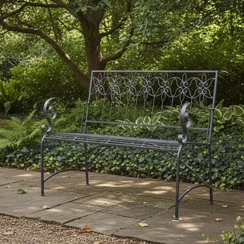 Banc jardin fer plein - , gris