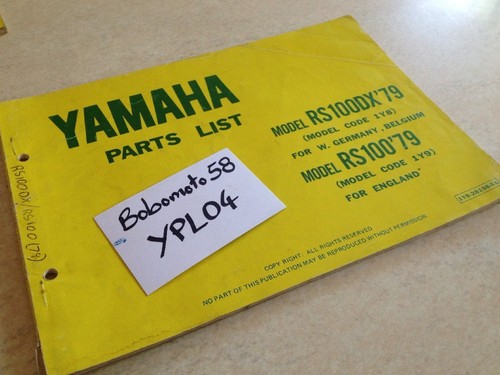Yamaha parts list rs100 - rs100, dx
